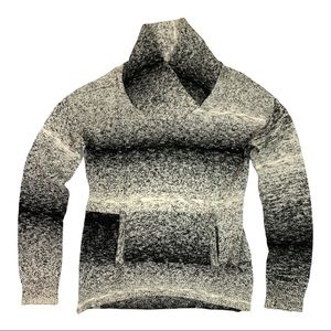 Bench Cowl Neck Pullover Knit Sweater Women’s Black Grey White Stripe Medium